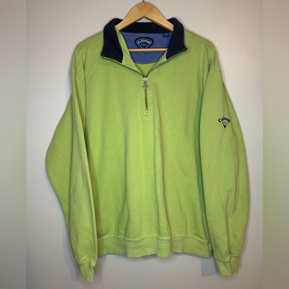 Callaway Golf 1/4 Zip Pullover Sweatshirt Green Mens XL‎